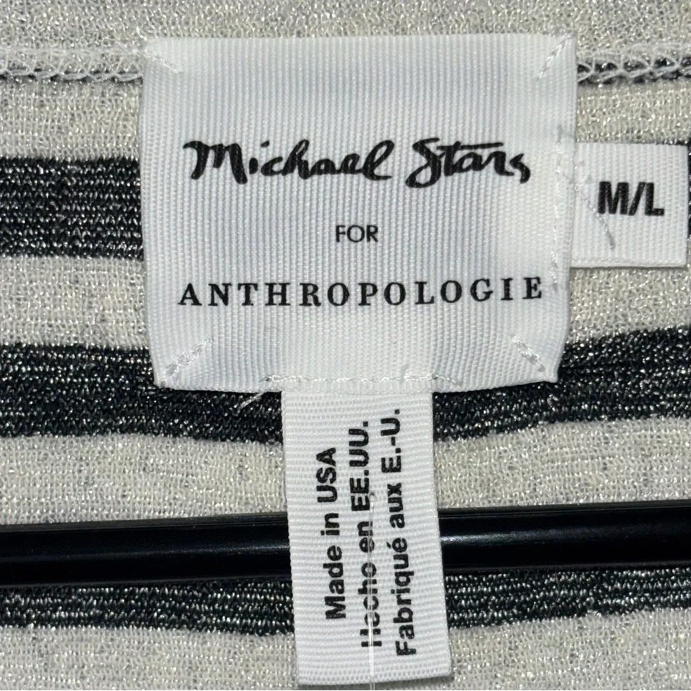 Anthropologie x Michael Stars Made in USA Knit Striped Long Sleeve Sise M / L - Picture 2 of 8